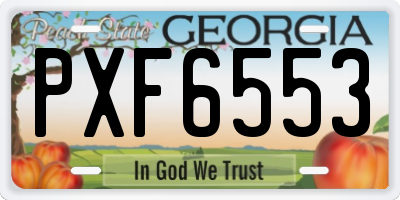 GA license plate PXF6553