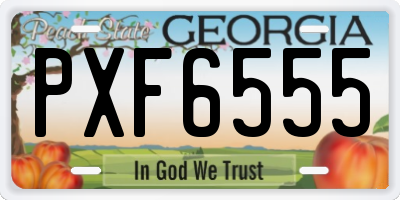 GA license plate PXF6555