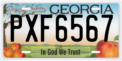 GA license plate PXF6567