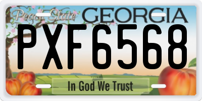 GA license plate PXF6568
