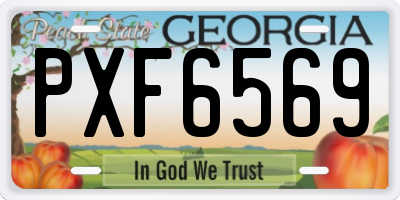 GA license plate PXF6569