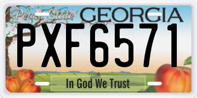 GA license plate PXF6571