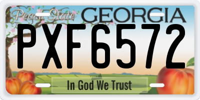 GA license plate PXF6572
