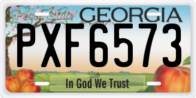 GA license plate PXF6573