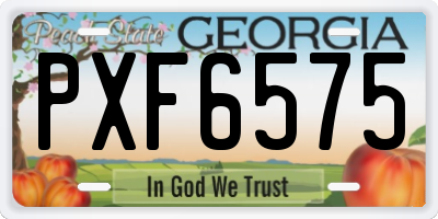 GA license plate PXF6575