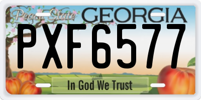GA license plate PXF6577