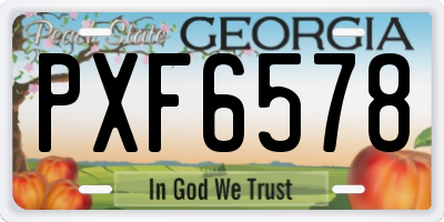GA license plate PXF6578