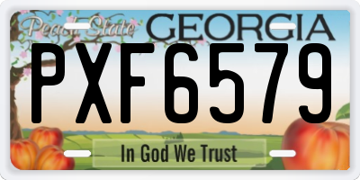 GA license plate PXF6579