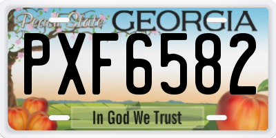 GA license plate PXF6582