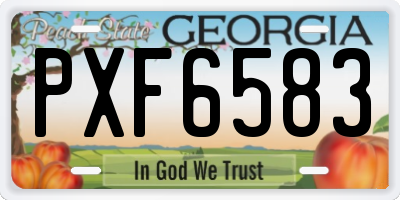 GA license plate PXF6583