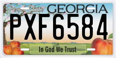 GA license plate PXF6584