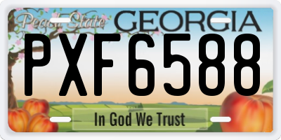 GA license plate PXF6588