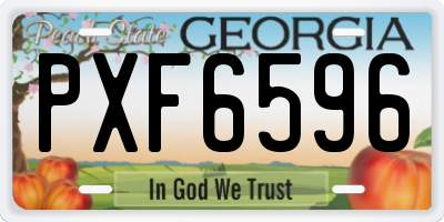 GA license plate PXF6596