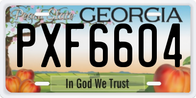 GA license plate PXF6604