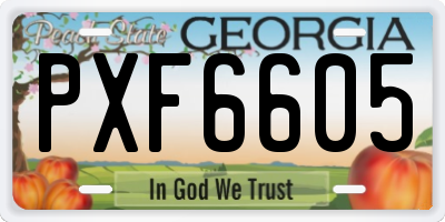 GA license plate PXF6605