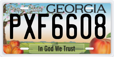 GA license plate PXF6608