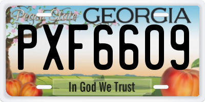 GA license plate PXF6609