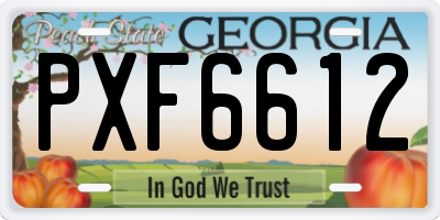 GA license plate PXF6612