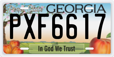 GA license plate PXF6617