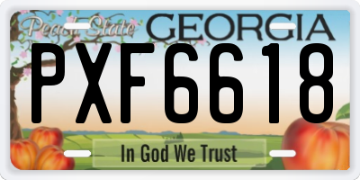 GA license plate PXF6618