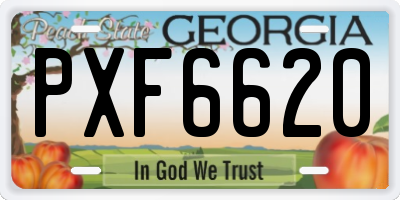 GA license plate PXF6620