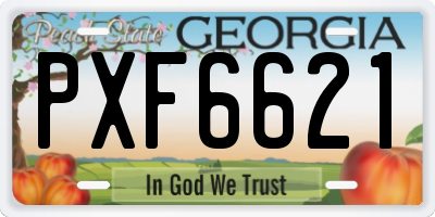 GA license plate PXF6621