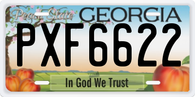 GA license plate PXF6622