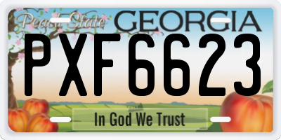 GA license plate PXF6623