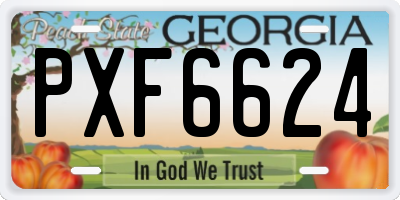 GA license plate PXF6624