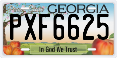 GA license plate PXF6625
