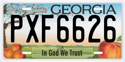 GA license plate PXF6626