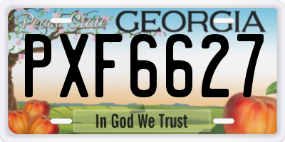GA license plate PXF6627