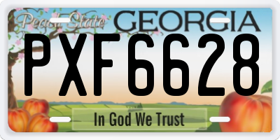 GA license plate PXF6628