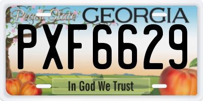 GA license plate PXF6629