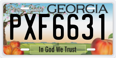 GA license plate PXF6631