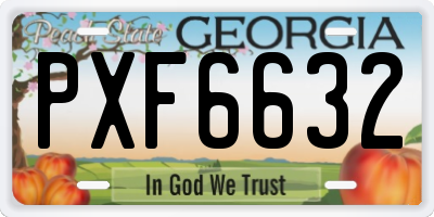 GA license plate PXF6632