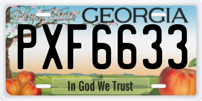 GA license plate PXF6633