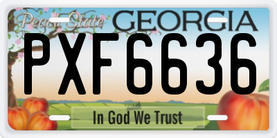 GA license plate PXF6636
