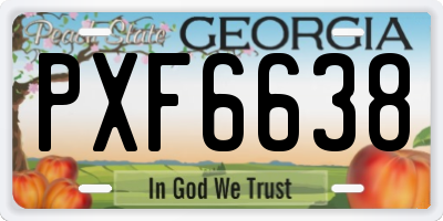 GA license plate PXF6638