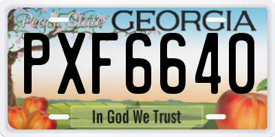 GA license plate PXF6640