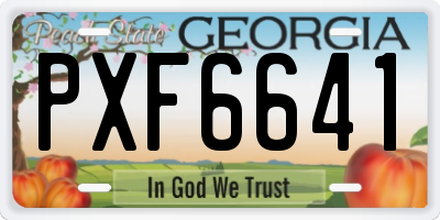 GA license plate PXF6641