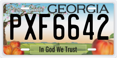 GA license plate PXF6642
