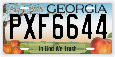 GA license plate PXF6644