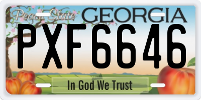 GA license plate PXF6646