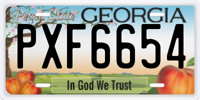 GA license plate PXF6654