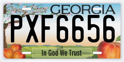 GA license plate PXF6656