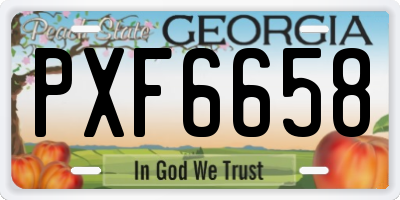 GA license plate PXF6658