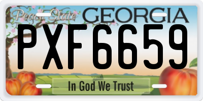 GA license plate PXF6659