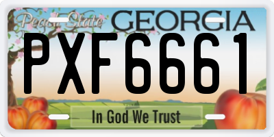 GA license plate PXF6661