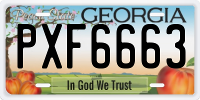 GA license plate PXF6663